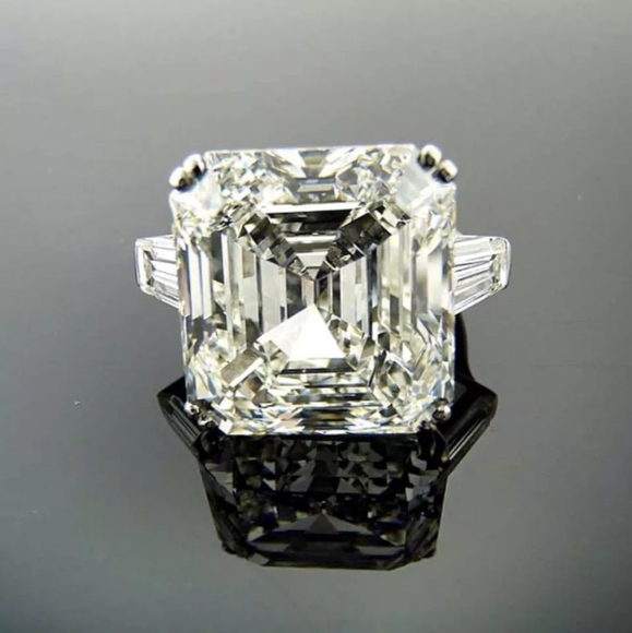 NEW Stunning 5 Ct Asscher Cut Three Stone Womens Engagement Wedding Band Ring 💍 - Picture 8 of 13